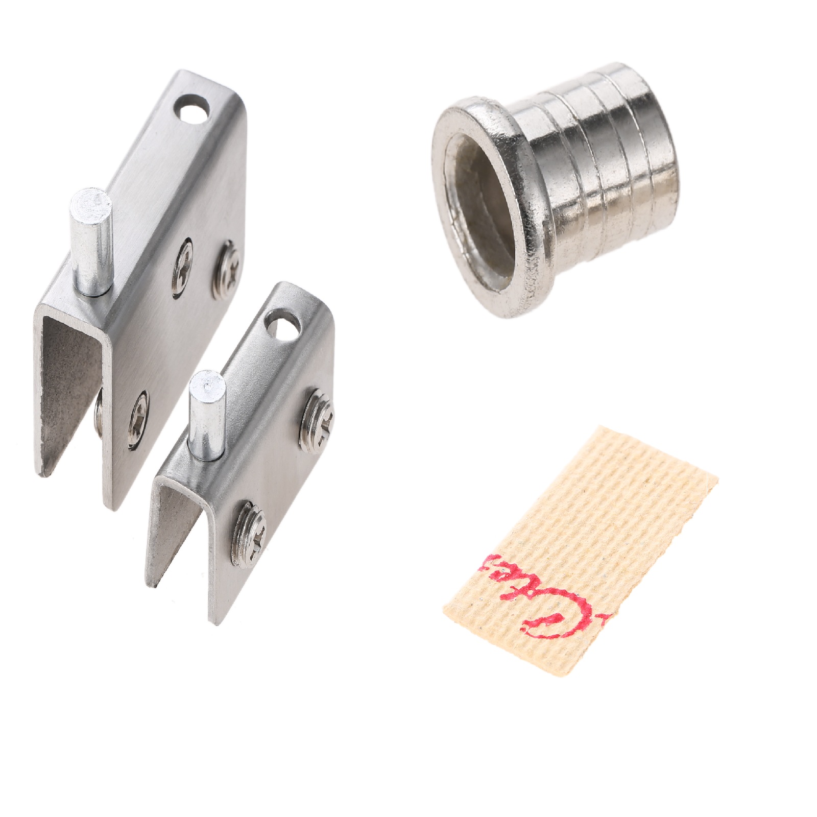 Glass Door Hinge - 2 Buah Engsel Pivot Penjepit Rak
